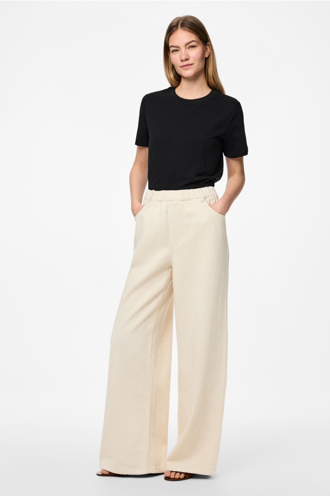 PCSAVANNA MW PULL UP DENIM PANT 17156458 RAW COTTON